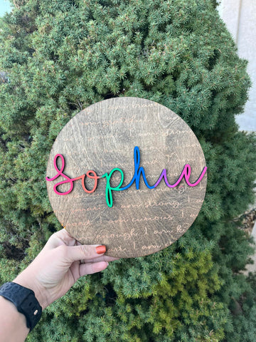 Wood Round Affirmation Sign
